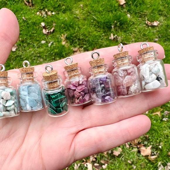 Amethyst Crystal Specimen Bottle Necklace - Picture 7 of 7